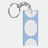 Witte cirkels op lichtblauw sleutelhanger (Voorkant Links)