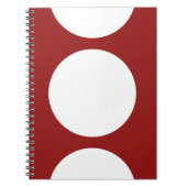Witte cirkels op rood notitieboek (Voorkant)