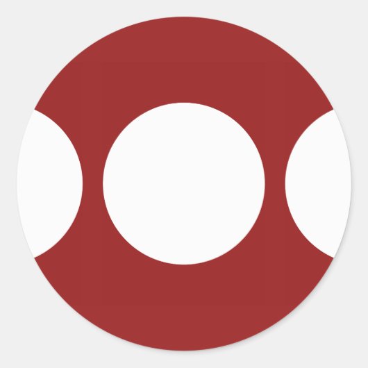 Witte cirkels op rood ronde sticker (Voorkant)