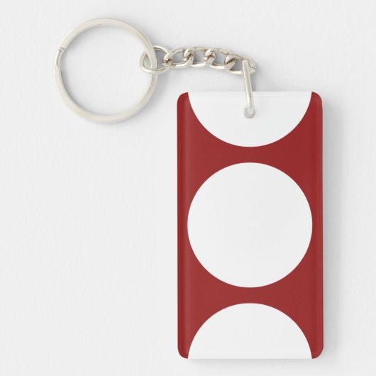 Witte cirkels op rood sleutelhanger (Voorkant)
