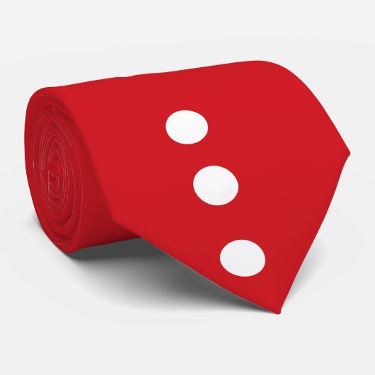 Witte cirkels op rood stropdas (Opgerold)