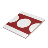 Witte cirkels op rood tegeltje (Zijkant)
