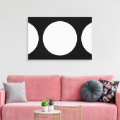 Witte cirkels op zwart canvas afdruk (Insitu (Woonkamer))