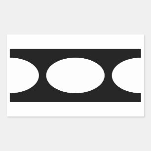 Witte cirkels op zwart rechthoekige sticker