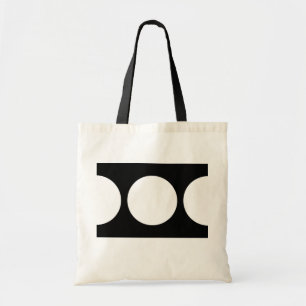 Witte cirkels op zwart tote bag