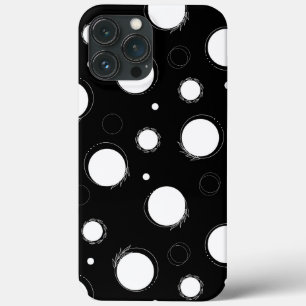 Witte cirkels, zwarte IPhone/iPad-draagtas met ach iPhone 13 Pro Max Hoesje