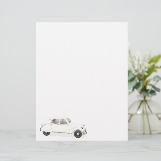 Witte citroen 2CV (Staand voorkant)