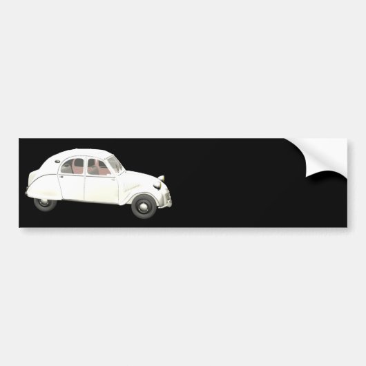 Witte citroen 2CV Bumpersticker (Voorkant)