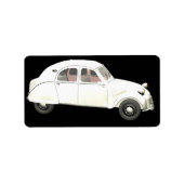 Witte citroen 2CV Etiket (Voorkant)