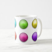 Witte Classic Mok Cup Brilliant 3D Balls Buttonnen (Voorkant rechts)