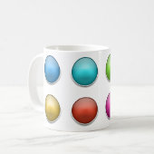 Witte Classic Mok Cup Brilliant 3D Balls Buttonnen (Voorkant links)