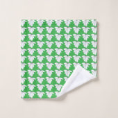 Witte clusters op groene gift bad handdoek (Wasdoekje)