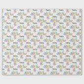 Witte Cockapoo Cavapoo Hond Verjaardag Cadeaupapier (Vlak)