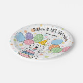 Witte Cockapoo Cavapoo Hond Verjaardag Papieren Bordje (Gekanteld)