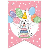 Witte Cockapoo Cavapoo Hond Verjaardagsfeest Vlaggetjes (Eerste vlag)