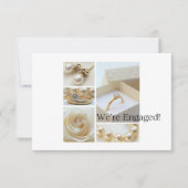 Witte collage verlovingsaankondiging aankondiging (Voorkant)