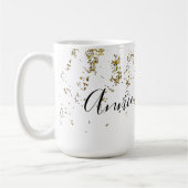 witte combo mok van 15 oz met haar naam & glitter (Links)
