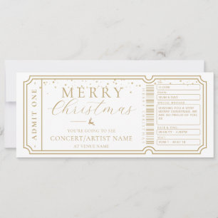 Witte Concert Ticket Gift Voucher Kaart