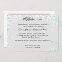 Witte confetti Muslim bruiloft