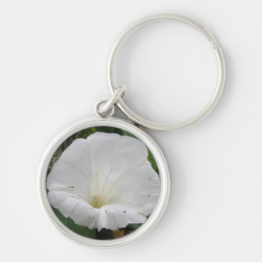 -witte convolvulus Bloedflacon Sleutelhanger (Voorkant)