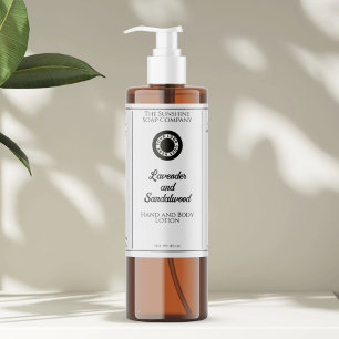 Witte cosmeticafleslabel met logo sparkling wijnetiket