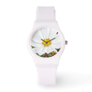 Witte Cosmos Bloem Tuin Dames Horloge