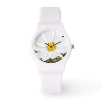 Witte Cosmos Bloem Tuin Dames Horloge