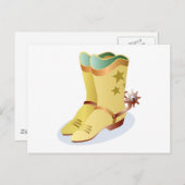 Witte Cowboy Boots met Riding Spurs Briefkaart (Voorkant / Achterkant)