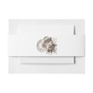 Witte Cowgirl Pet met bloemen bruiloft Uitnodigingen Wikkel