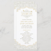 Witte Crème Champagne Kant Vogels Trouwprogramma Programma (Voorkant / Achterkant)