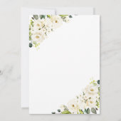 Witte Crème Floral 25e bruiloft Jubileum Kaart (Achterkant)