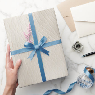 Witte Crème Nep Leer Huwelijk   Cadeaupapier