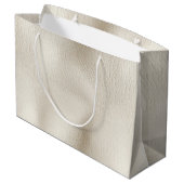 Witte Crème Nep Leer Huwelijk Groot Cadeauzakje (Achterkant Gekanteld)