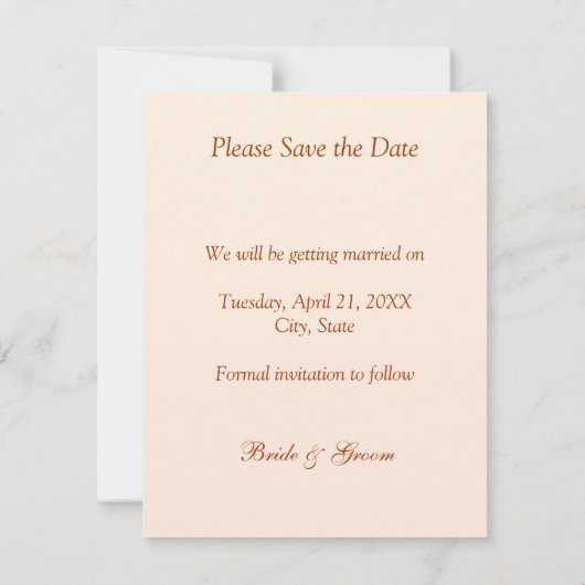 Witte crème orchideeën Save the Date (Achterkant)