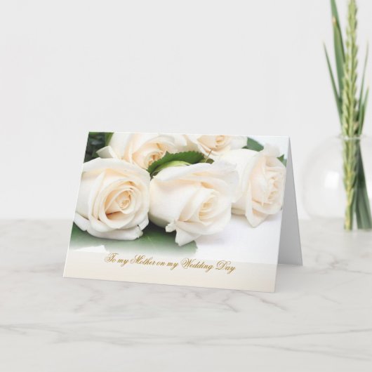 Witte crèmekleurige rozen. Bedankt moeder voor mij (Voorkant)