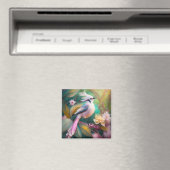 Witte Crested Blush Tail Jay Fantasy Bird Magneet (Insitu (Vaatwasser))