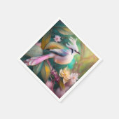 Witte Crested Blush Tail Jay Fantasy Bird Servet (Hoek)