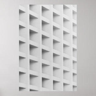 Witte cubbyplank poster