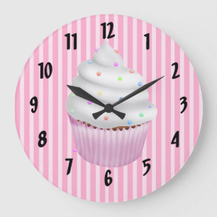 Witte Cupcake met bestrooit Grote Klok
