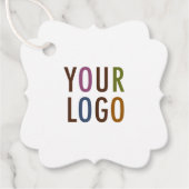 Witte Custom Retail Brand Labels met String Bracke (Voorkant)