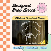 Witte Cute Welcome Raam Vinyl Decal Bewerkbaar