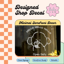 Witte Cute Welcome Raam Vinyl Decal Bewerkbaar