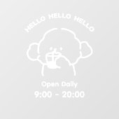 Witte Cute Welcome Ruit Vinyl Decal Bewerkbaar (Vel)