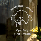 Witte Cute Welcome Ruit Vinyl Decal Bewerkbaar