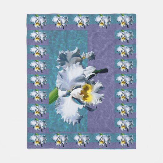 Witte Cymbidiumorchidee Fleece Deken (Voorkant)