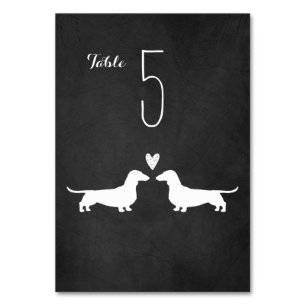 Witte Dachshund Silhouetten Bruiloft Receptie Kaart