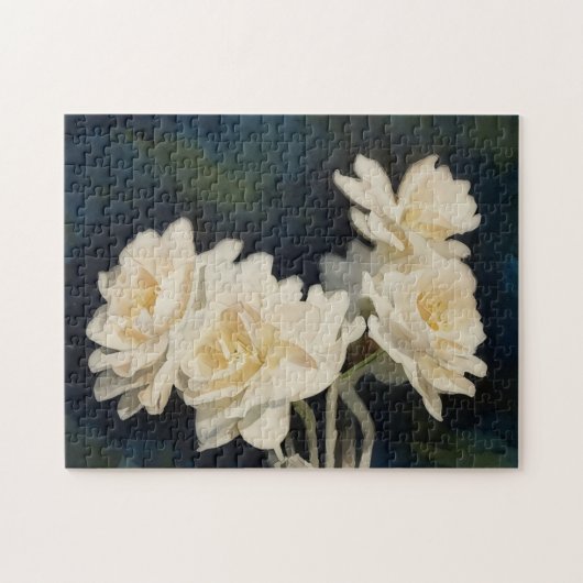  Witte Daffodil Bloemen Art Puzzel Legpuzzel (Horizontaal)