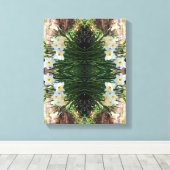Witte Daffodil Bloemen van Brook Abstract Canvas Afdruk (Insitu (Houten vloer))