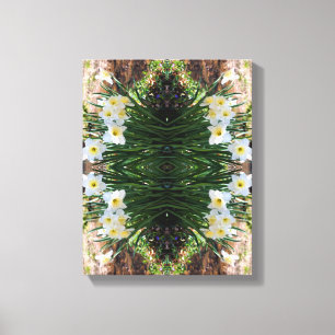 Witte Daffodil Bloemen van Brook Abstract Canvas Afdruk