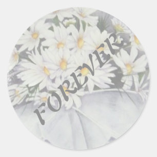WITTE DAG BOUWWWEDINGSTICKERS RONDE STICKER